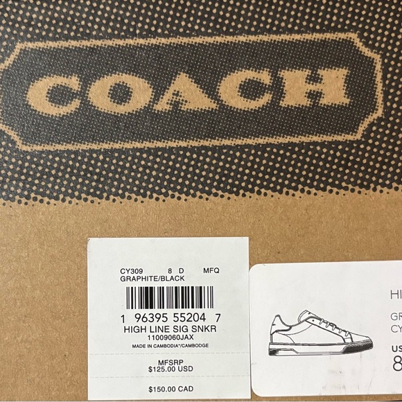 NEW Coach Men's High Line Sneakers Size 8 - Picture 7 of 7